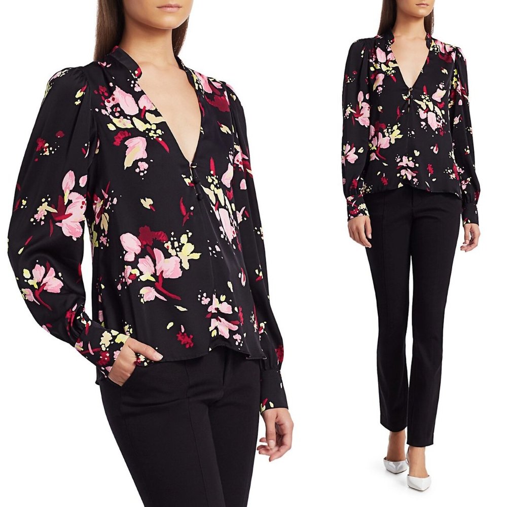 A.L.C. Rivera Silk Floral Blouse - Picture 1 of 12